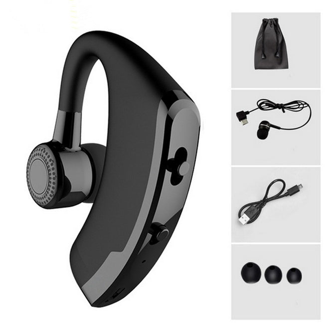 V9 Handsfree Wireless Bluetooth Earphone, Noise Cancelling Business Bluetooth Headset With Mic For Driver Black