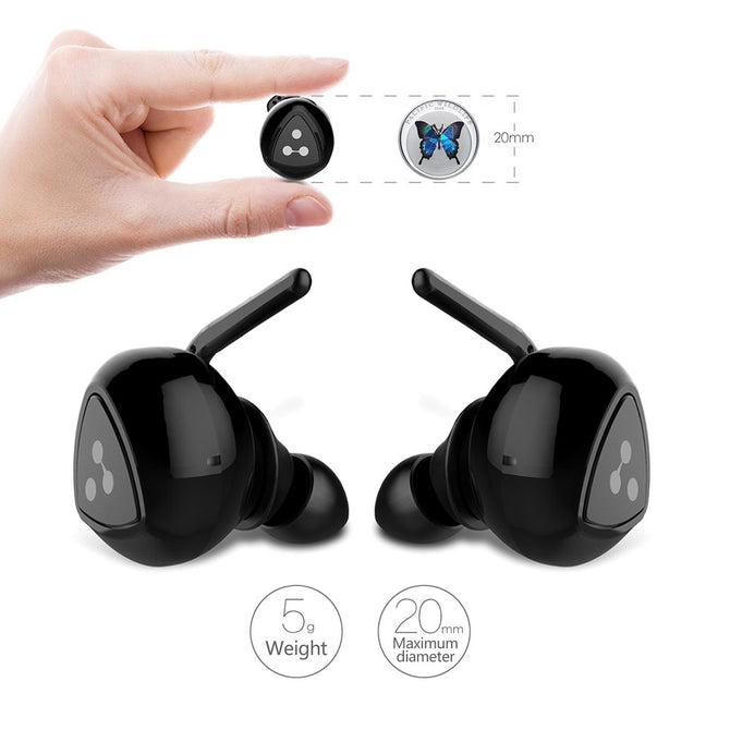 D900 MINI Stereo Bluetooth Earphone Headset, Wireless Earbuds With Charging Box For IPHONE Black