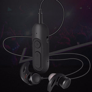 Magnetic Wireless Bluetooth Headset Cs4.1 Stereo In-ear Lavalier Metal Magnetic Sports Bass Earphone With Mic For Phone Black