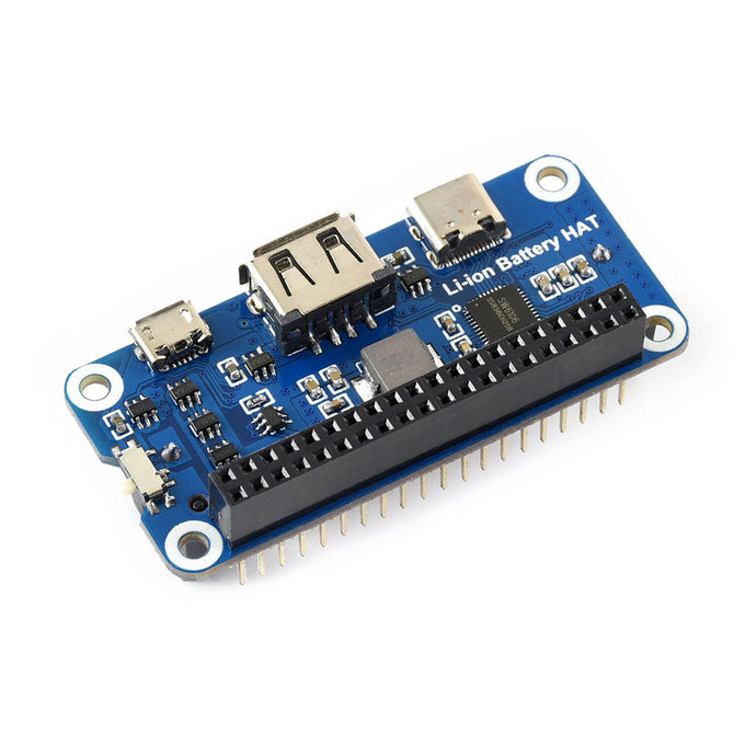 Waveshare Li-ion Battery HAT for Raspberry Pi, 5V Output, Quick Charge (14500 Battery)