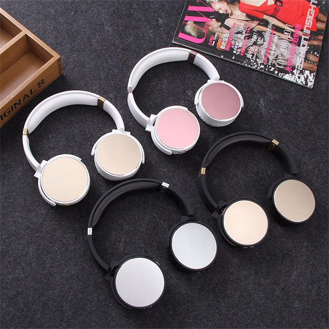 Foldable Wireless Bluetooth Headphones Adjustable Sports Headsets For Smartphones Laptop Computer Mp3/4 White