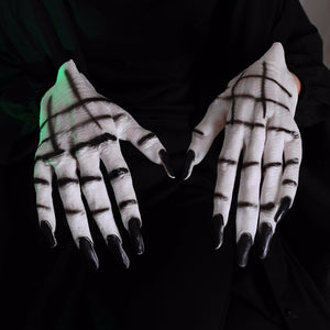 Halloween Horror Monster Devil Vampire Ghost Hand Gloves, Costume Cosplay Prop For Girls (1 Pair) White/OneSize
