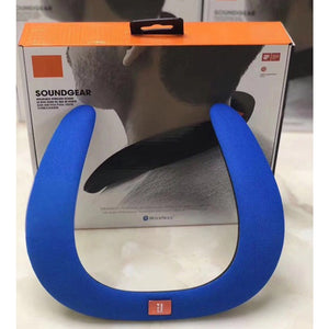 Wireless Wearable Bluetooth Speaker Portable Around The Neck Headphone Speaker Lightweight For Sports Blue/Speaker