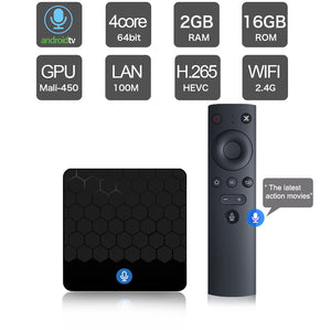 Mini X88 2GB RAM 16GB ROM Android 7.1 Smart TV Box 4k Voice Control Quad-Core Google Netflix Media Player US Plug