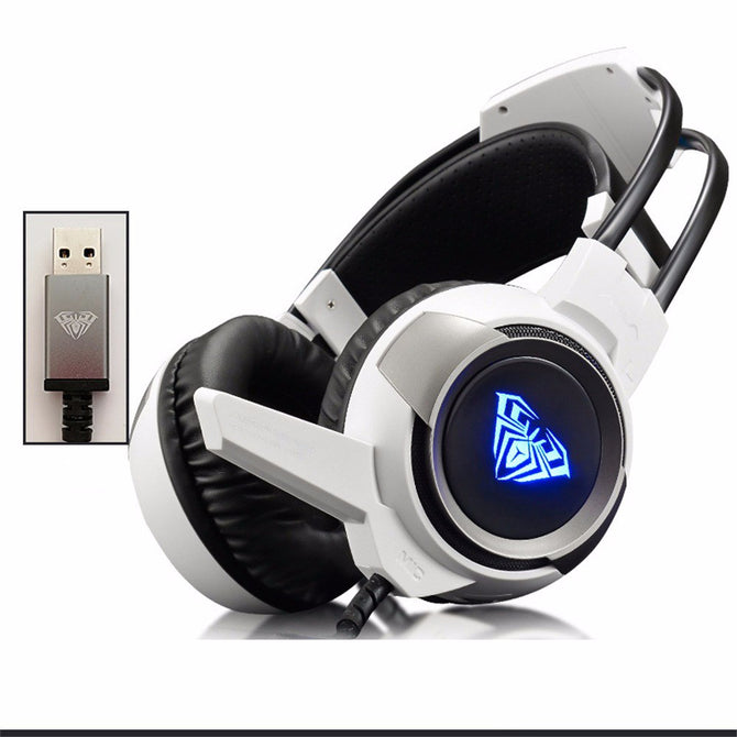 Gaming Headphones Headset Casque Gamer Stereo USB Headphone With Microphone Game Headsets For PC Computer White