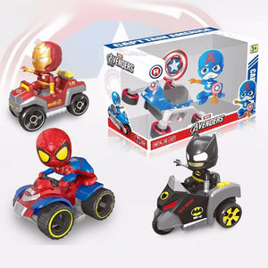 New Children\'s Cars Model Cartoon Iron Men Batman Alloy Model Car Toys Red