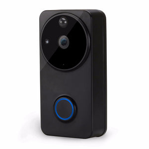 720P Wireless WIFI Battery-powered Video Doorbell With Night Vision And Motion Detection Black