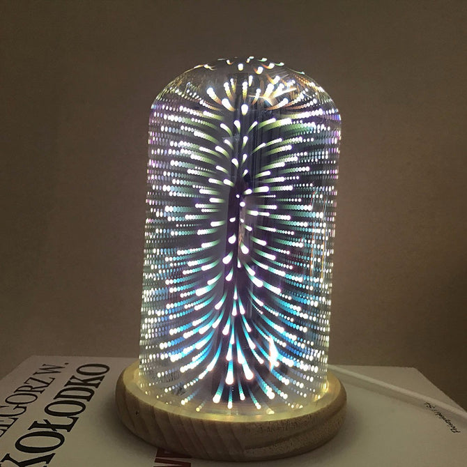 3D Colorful Glass Cover Atmosphere Creative Home Decoration Table Lamp Romantic Bedroom Bedside Atmosphere Pink/Clear