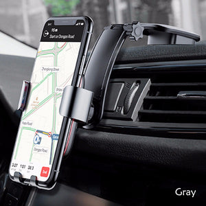 Baseus Metal Car Holder Mobile Phone Holder Stand Gravity Air Mount GPS Car Phone Holder Bracket For IPHONE Android Gray