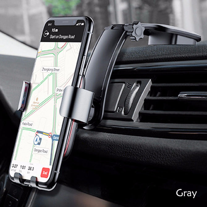 Baseus Metal Car Holder Mobile Phone Holder Stand Gravity Air Mount GPS Car Phone Holder Bracket For IPHONE Android Gray