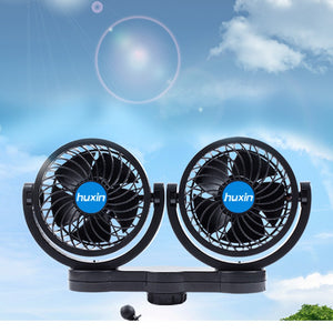 12V 4inch Double-headed Stepless Car Fan Portable Car Vehicle Truck Back Seat Air Fan Adjustable Cooler Cooling Fan