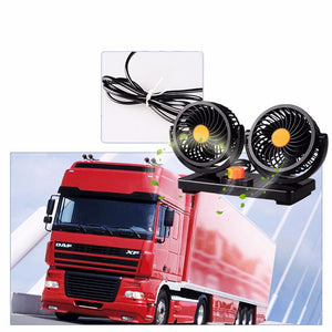 HX-T304 24V Double-headed Car Fan Portable 2-Mode Car Vehicle Truck Air Fan Adjustable Cooler Cooling Fan