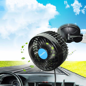 HX-T701E 12V 4.5inch Suction Cup Car Fan Portable Stepless Car Vehicle Van Air Fan Adjustable Cooler Cooling Fan