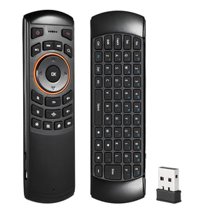 Docooler Mini 2.4GHz Wireless QWERTY Keyboard Air Mouse Handheld Remote Control 6 Gxes Gyroscope For Mini PC TV Box Black