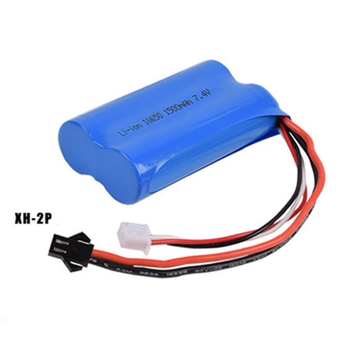 7.4V 1500mAh Li-ion Battery, XH-2P 18650*2 Rechargable Battery for Remote Control Car Boat Drone - Blue