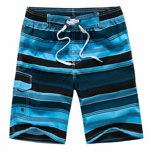 Men\'s Casual Striped Beach Shorts, Fashion Summer Male Polyester Board Shorts, Short Pants Red/M