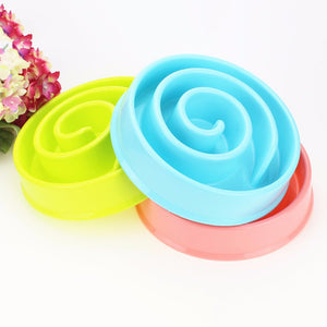 Anti Choke Pet Dog Feeding Food Bowl Puppy Slow Down Eating Feeder Dish Bowel Prevent Obesity Dogs Supplies Green