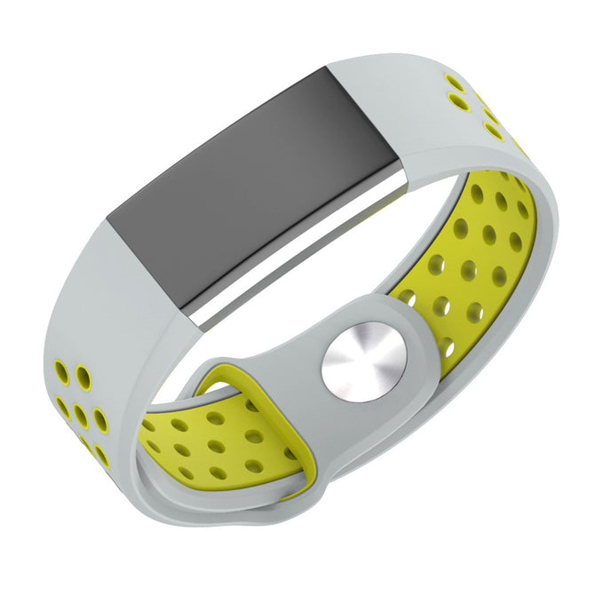 IMOS Replacement Smart Watch Colour Mixture Silicone Wristband for Fitbit Charge2 - White + Yellow