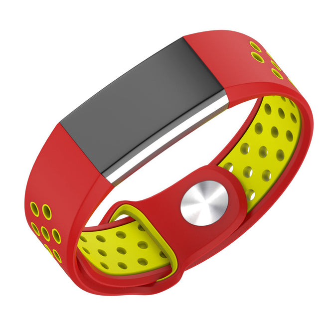IMOS Replacement Smart Watch Colour Mixture Silicone Wristband for Fitbit Charge2 - Red + Yellow