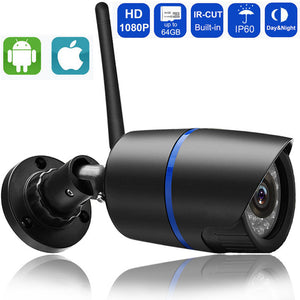 ESAMACT 1080P 960P 720P Wi-Fi IP Camera, Wireless P2P Surveillance CCTV Bullet Outdoor Camera with SD Card Slot