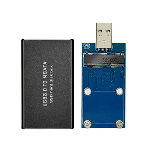 Cwxuan 5Gbps USB 3.0 to mSATA SSD Enclosure, USB 3.0 to Mini-SATA Hard Disk Adapter, M2 SSD External HDD Mobile Box