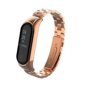 Replacement Metal Strap for Xiaomi Mi 3 band Steel Strap Wristbands - Rose Gold
