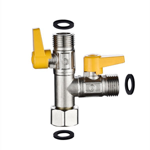 DSF009 Brass 3-Way G'1/2 T Adapter, T Valve Diverter Water Separator for Bathroom