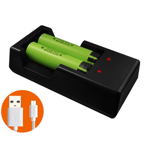 V6-2 Dual Slot 18650 Battery Charger - Black