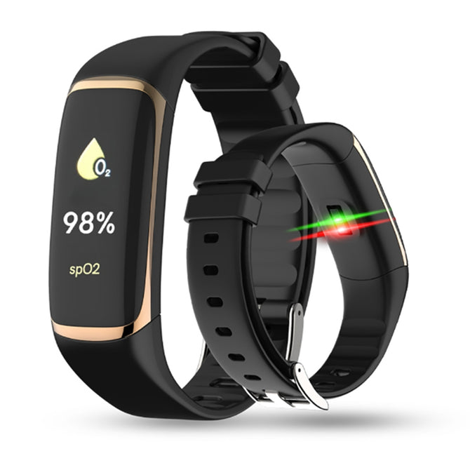 P9 Smart Wristband Band Watch with Sleep Snore / Heart Rate Monitor - Gold + Black