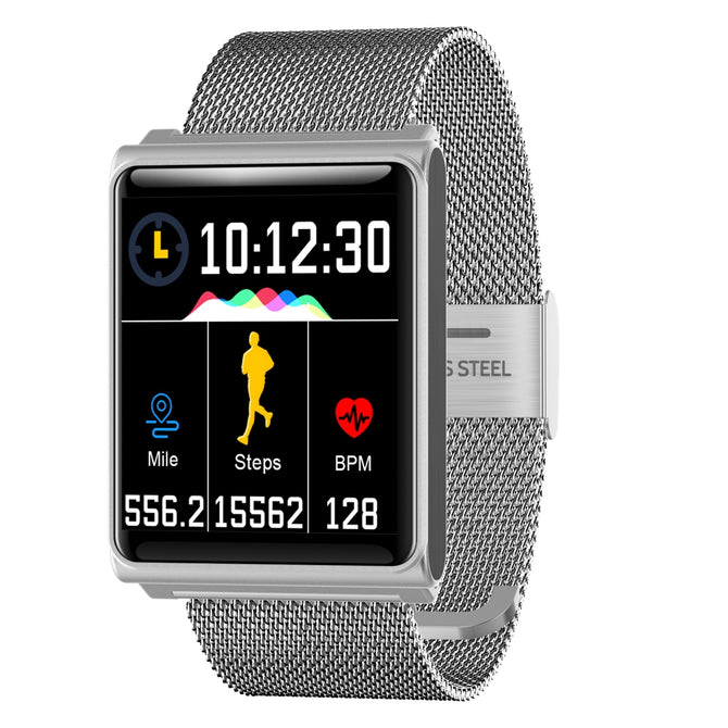 N98 Color Screen Waterproof Smart Bracelet Wristband w/ Heart Rate Monitor, Blood Pressure Measurement - Silver