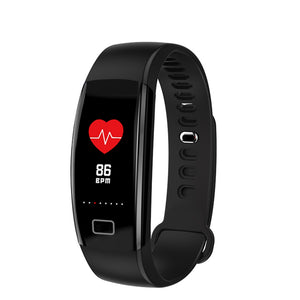 F64HR IP68 Waterproof Smart Wristband Bracelet with Heart Rate Monitor, Blood Pressure / Blood Oxygen - Black