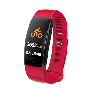 F64HR IP68 Waterproof Smart Wristband Bracelet with Heart Rate Monitor, Blood Pressure / Blood Oxygen - Red