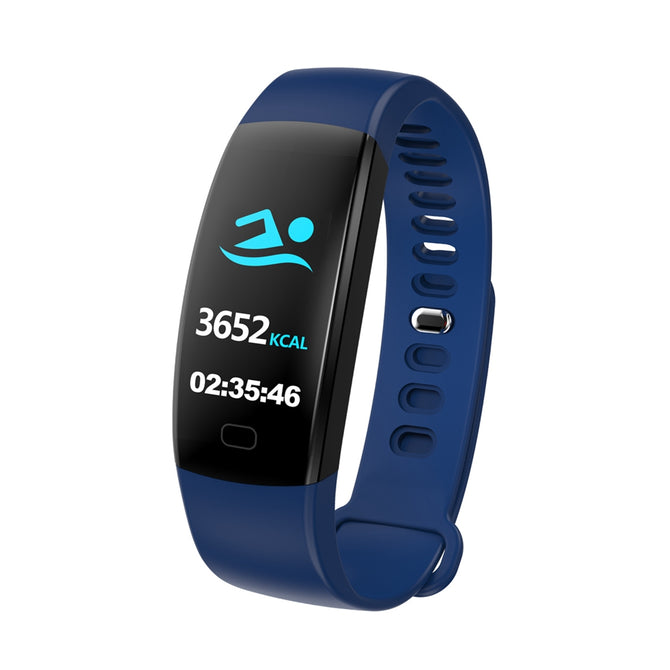 F64HR IP68 Waterproof Smart Wristband Bracelet with Heart Rate Monitor, Blood Pressure / Blood Oxygen - Blue