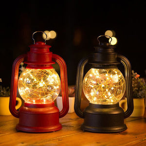 Romantic Night Light Fiery Trees Silver Flowers Kerosene Lamp Style Desk LED Lamp, Home Decor Gifts Bedroom Light Warm White/Black