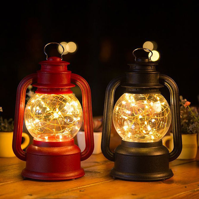 Romantic Night Light Fiery Trees Silver Flowers Kerosene Lamp Style Desk LED Lamp, Home Decor Gifts Bedroom Light Warm White/Red