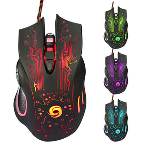 6D USB Wired Gaming Mouse 3200DPI 6 Buttons LED Optical Professional Pro Mouse Gamer Computer Mice For PC Laptop Black
