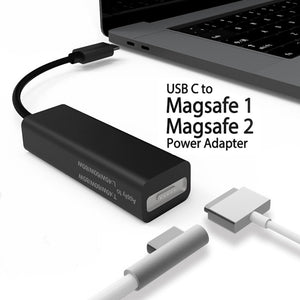 Cwxuan Magsafe to USB-C Converter, AirFish USB Type C to Magsafe 1 and Magsafe 2 Power Adapter Connector Cable - Black