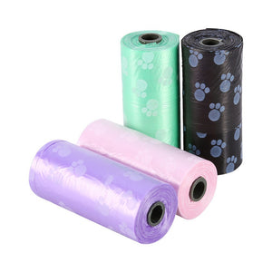 10 Rolls / 150Pcs Degradable Pet Dog Waste Poop Bag, Printing Doggy Bag, Pet Waste Clean Poop Bags Multi