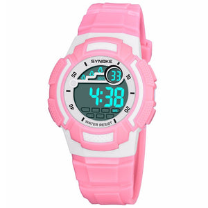 Synoky Children\'s Wrist Watch Waterproof Sport Digital Watch For Students Boys Girls Purple