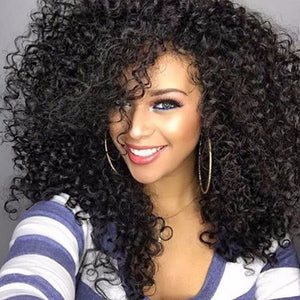 Curly Human Hair Wig 360 Lace Frontal Wig Short Deep Curly Hair Pre Plucked With Baby Hair Natural Black/20inches