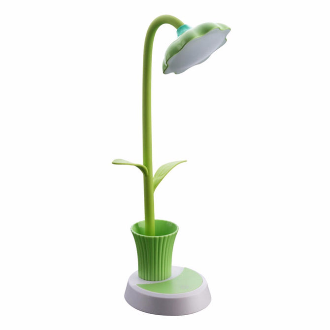 Novelty Sun Flower Pen Holder Small Book Light Charging Led USB Reading Light Student Eye Protection Desk Lamp Pink