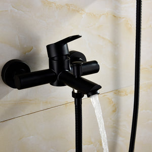 SNA516B SUS304 Stainless Metal Shower Bathtub Faucet for Bathroom - Black