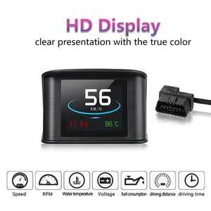 P10 Car HUD Head Up Display, Smart Digital Speedometer with OBDII/EUOBD Port, LED Display Speedometer