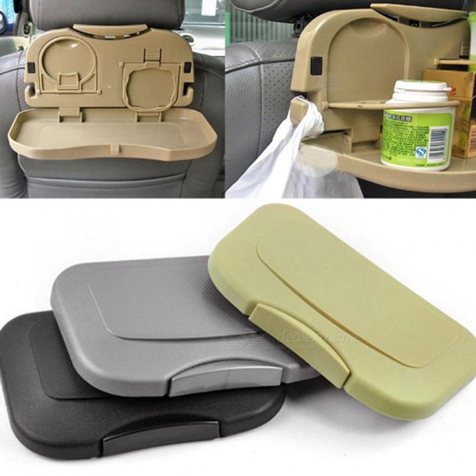 KICCY Folding Auto Car Back Seat Table, Drink Food Cup Tray Holder Stand Desk