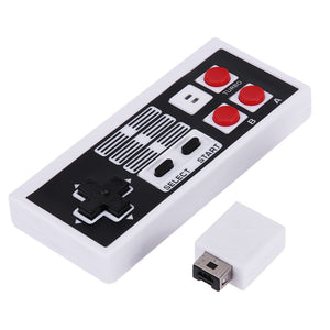 Wireless Mini Game Controller Classic Gamepad Control + USB Receiver for NES Nintendo Entertainment System White