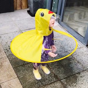 Raincoat Creative UFO Kid\'s Raincoat Yellow Duck Rain Cover Waterproof Kids Childen Umbrella Cover Outdoor Play Yellow/S