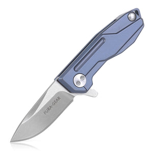 FURA ¡¤ GEAR Titanium Alloy(Handle) + D2 Steel(Blade) Folding Knife - Blue