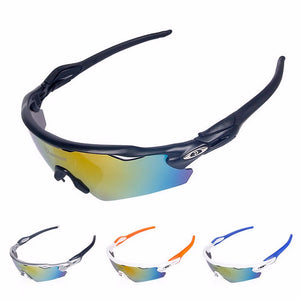 Deemount Polarized Sports Men Sunglasses Cycling Glasses Mountain Bike Bicycle Riding Protection Goggles Eyewear 5 Lens Black/One Size/Multi