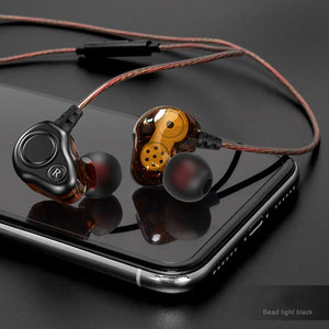 S200 Earphones Newest Running Sport Earphone Headset Earbud Double Unit Drive In Ear Earphone Bass Subwoofer HIFI Red