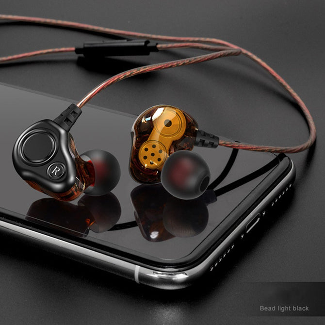 S200 Earphones Newest Running Sport Earphone Headset Earbud Double Unit Drive In Ear Earphone Bass Subwoofer HIFI Red